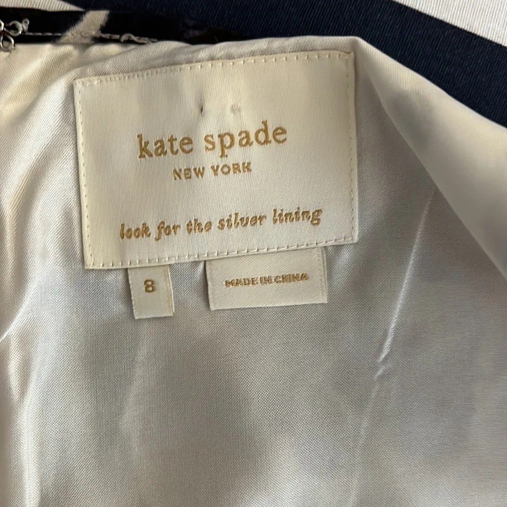 Kate Spade Black and White Watercolor Sheath Dress Size 8